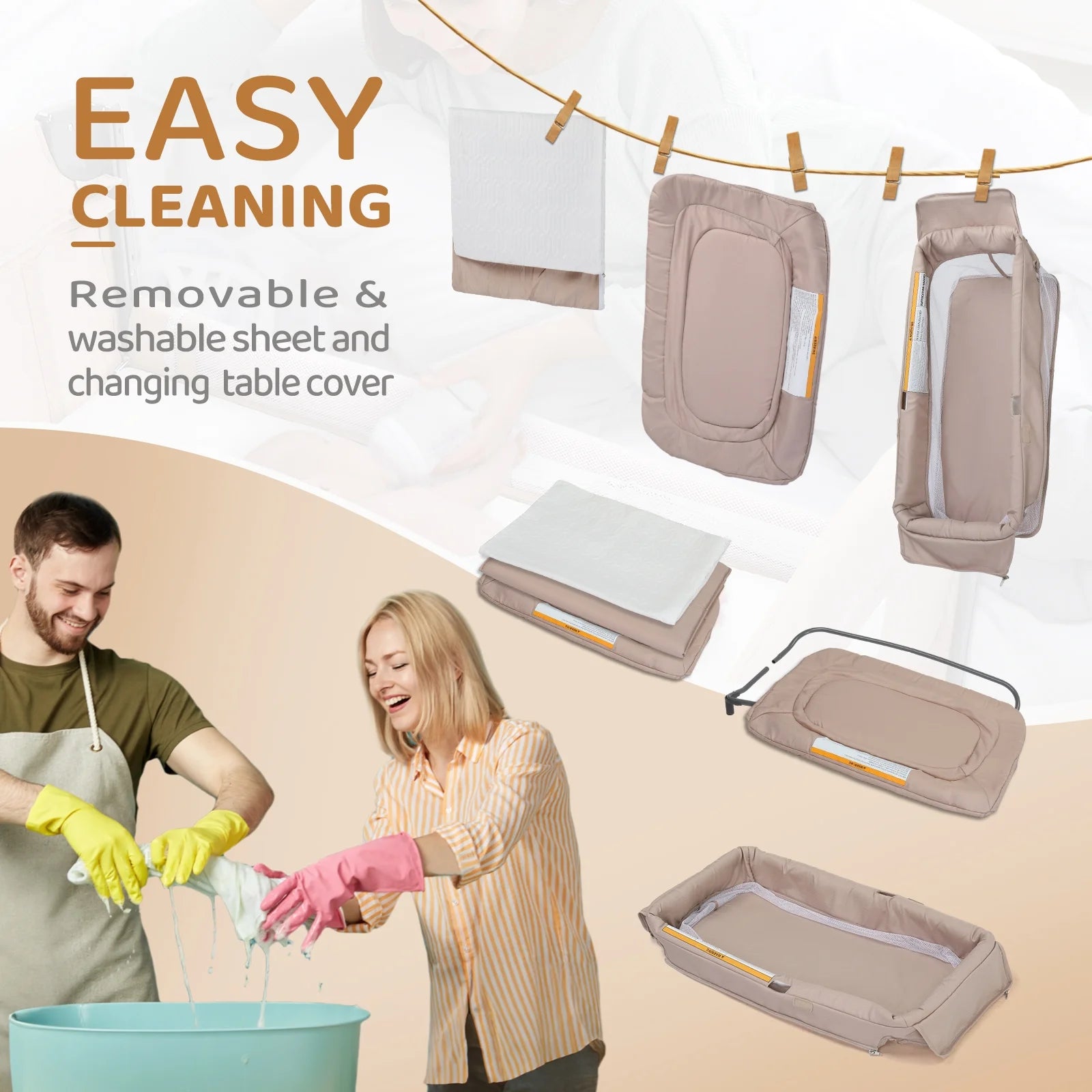 All in One Nursery Center, Bassinet with Changing Table, Mattress, Sheet, Unisex Infant