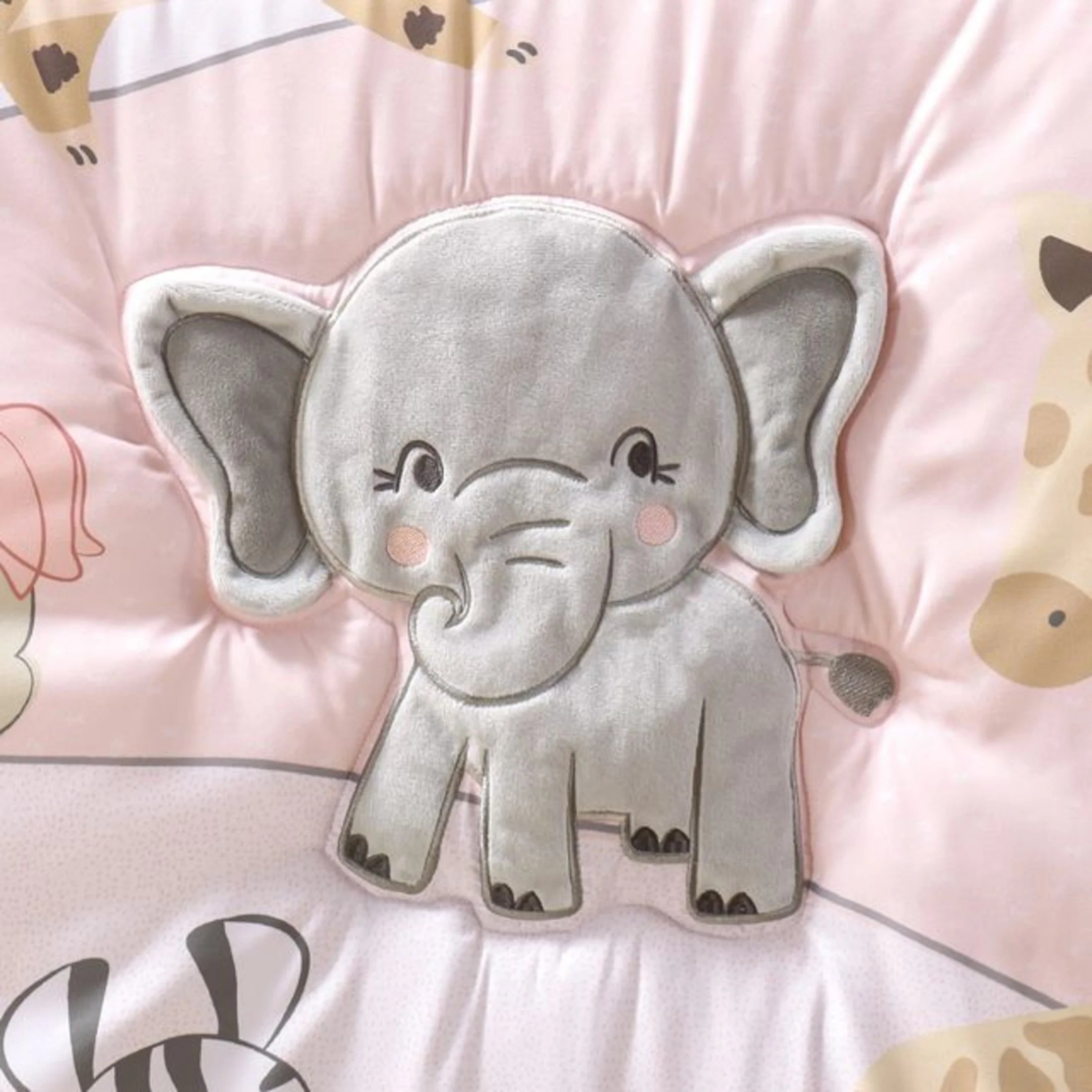 Pink and Grey Wildest Dreams Crib Bedding Set for Baby Girls, 3 Piece Nursery Set