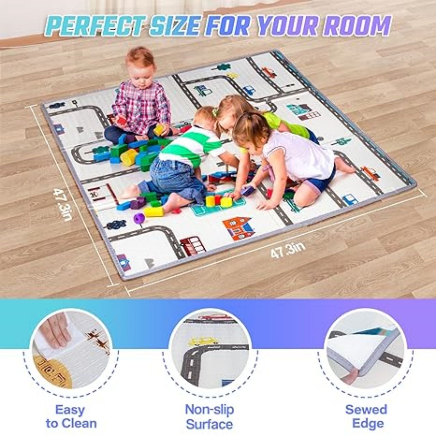 Foldable Baby Playpen Kids Safety Play Pen Yard Fence Tent + Anti-Slip Mat