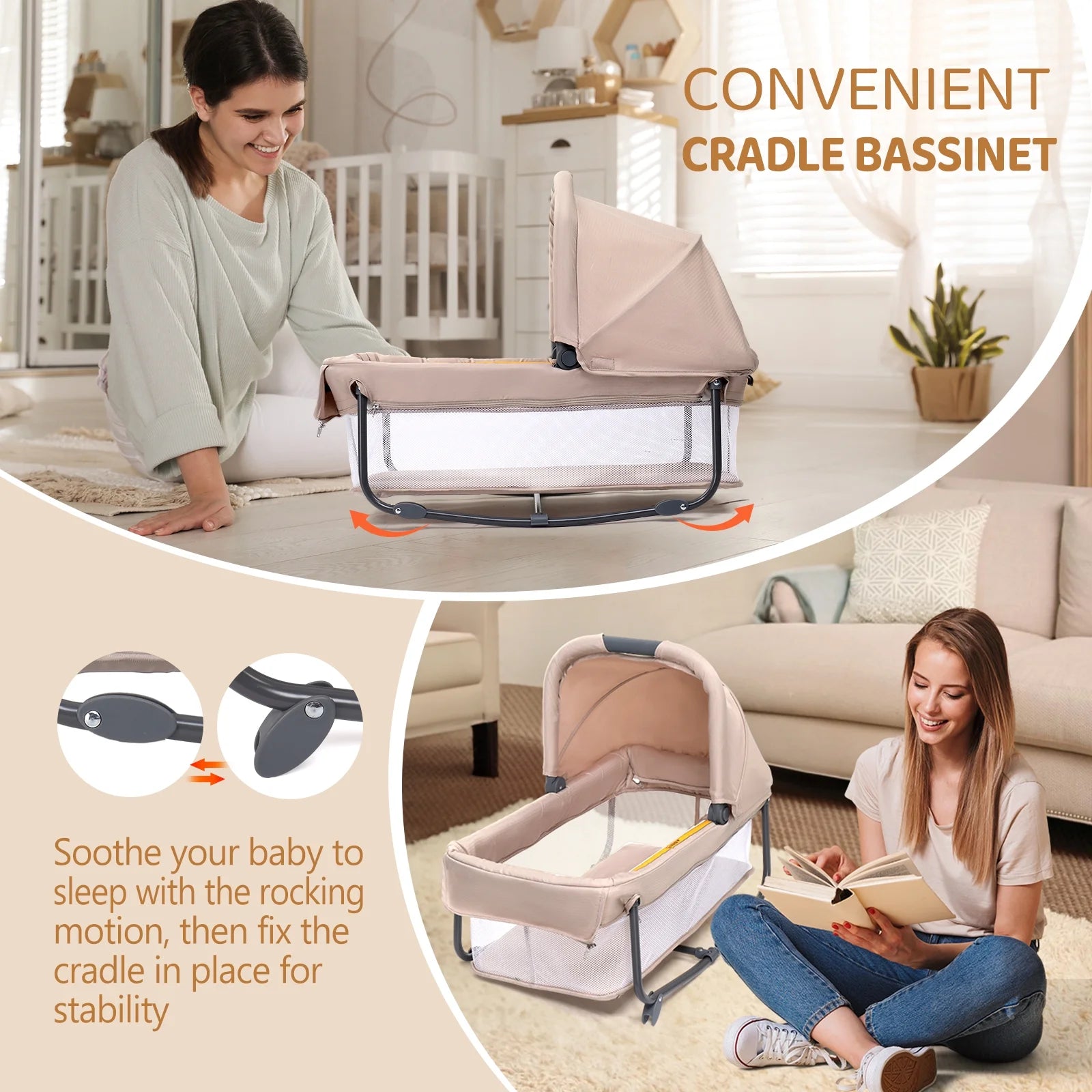 All in One Nursery Center, Bassinet with Changing Table, Mattress, Sheet, Unisex Infant