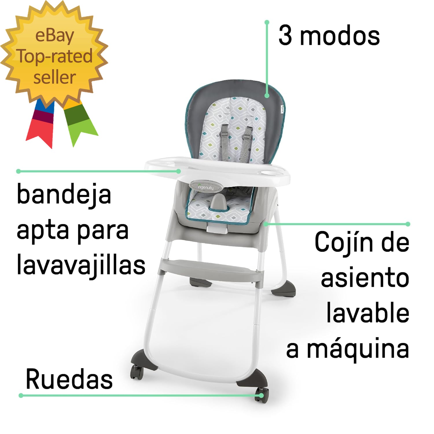Trio 3-In-1 High Chair Nash Toddler Chair and Booster