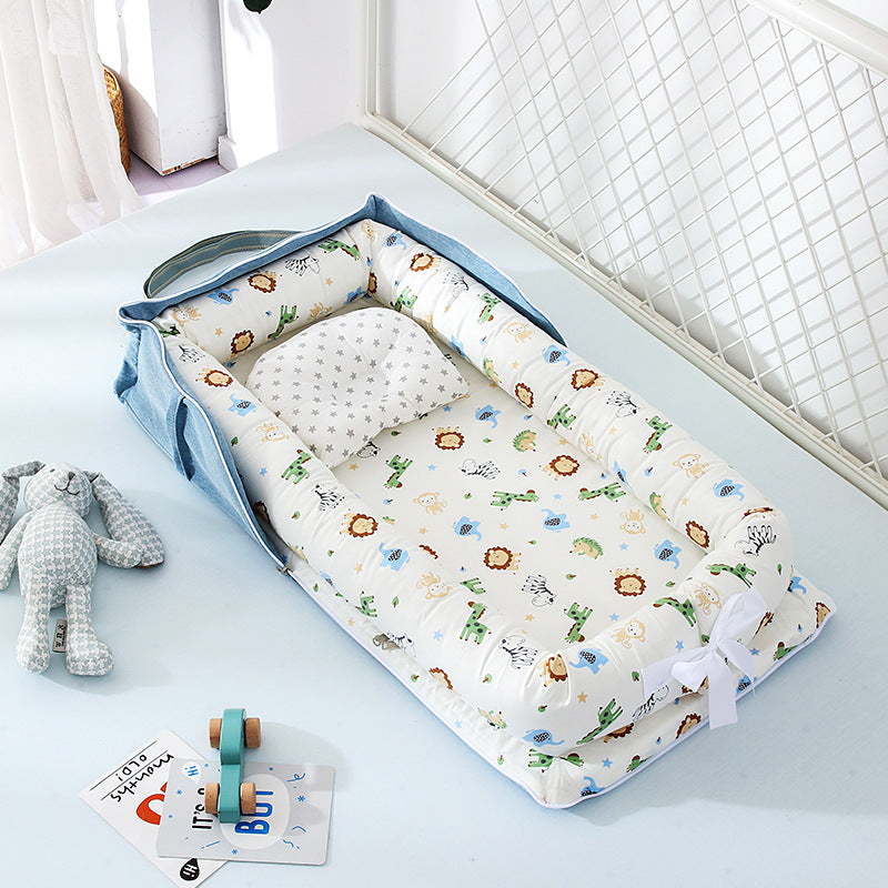 Baby Removable and Washable Bed Crib Portable Crib Travel Bed for Children Infant Kids Cotton Cradle