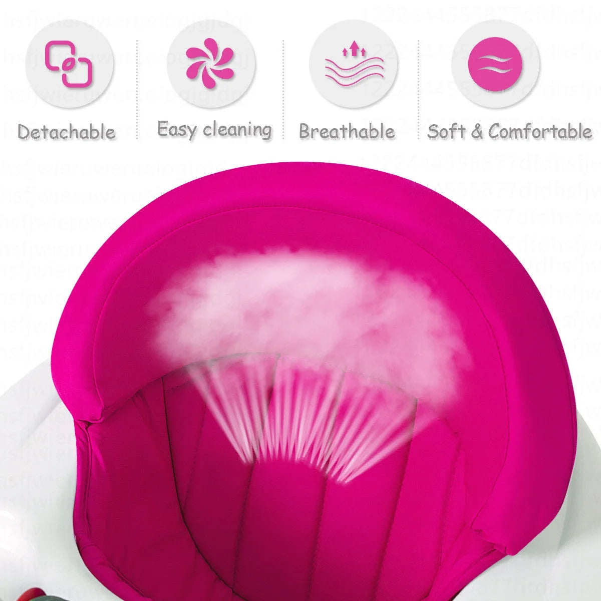 Baby Walker Adjustable Height Removable Toy Wheels Folding Portable Pink