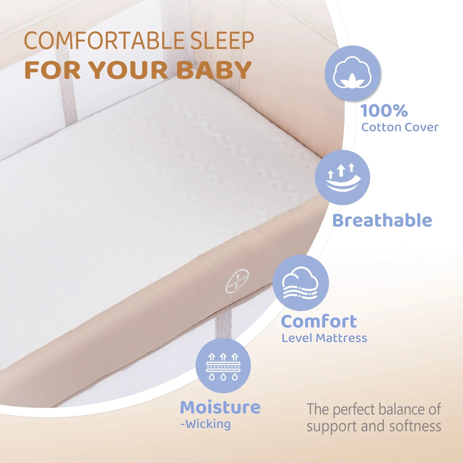 All in One Nursery Center, Bassinet with Changing Table, Mattress, Sheet, Unisex Infant