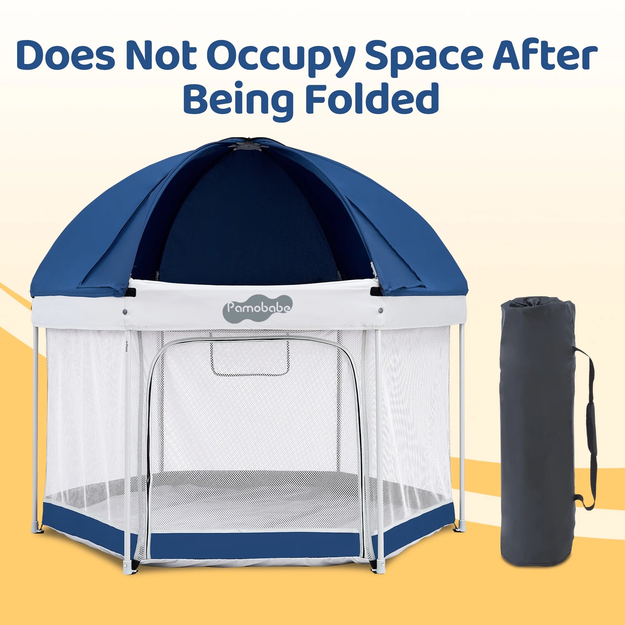 Outdoor Baby Playpen, Portable, Lightweight, Toddler Playard with Canopy and Travel Bag - Blue