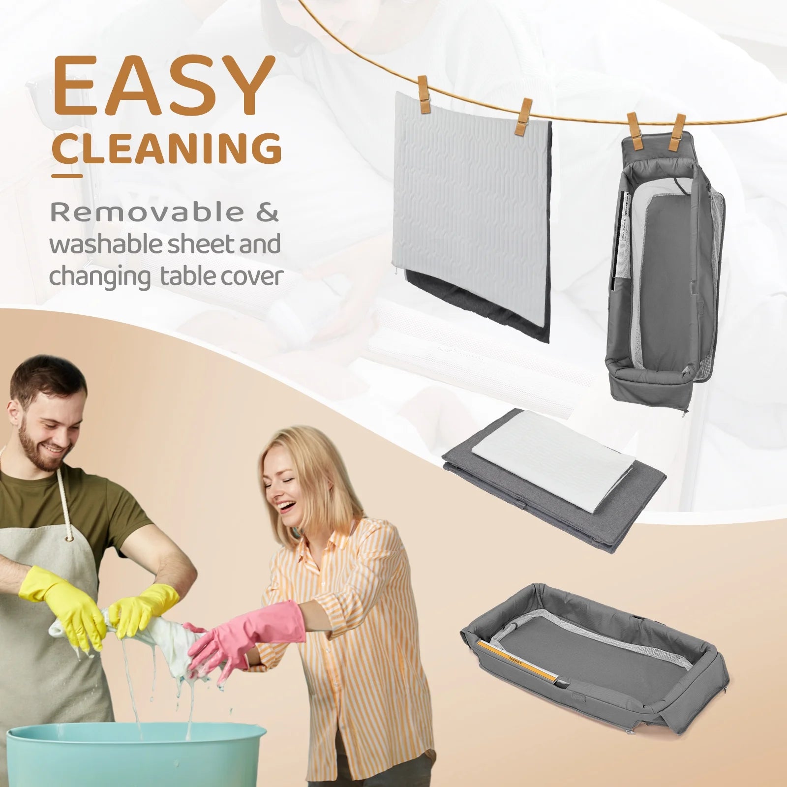 All in One Nursery Center,Bassinet with Changing Table,Mattress,Sheet,Unisex Infant