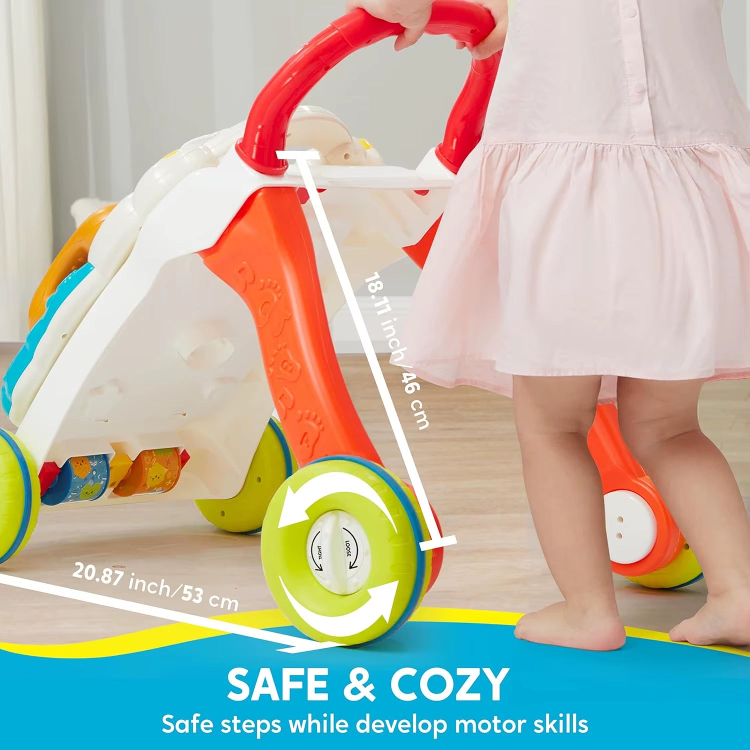 Baby Learning Walker 2 in 1 Sit to Stand Learning Toys for Baby Toys 6-12 Months Educational Present Push Walker Gift
