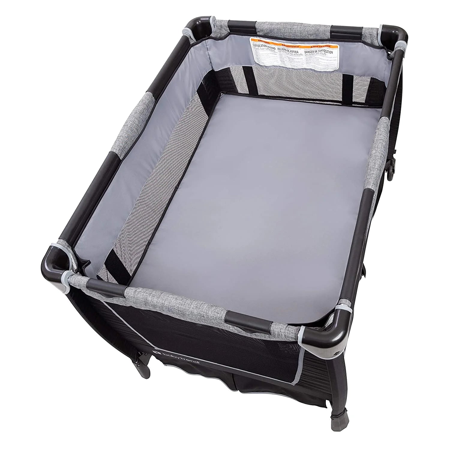 Retreat Twins Nursery Center, Quarry - Twin Playard with 2 Bassinets, Changing Table, and Music Center